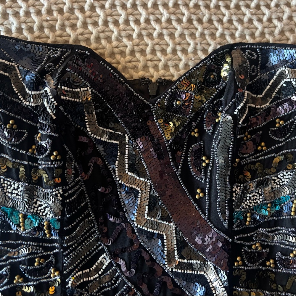 French Connection Black Sequin Top